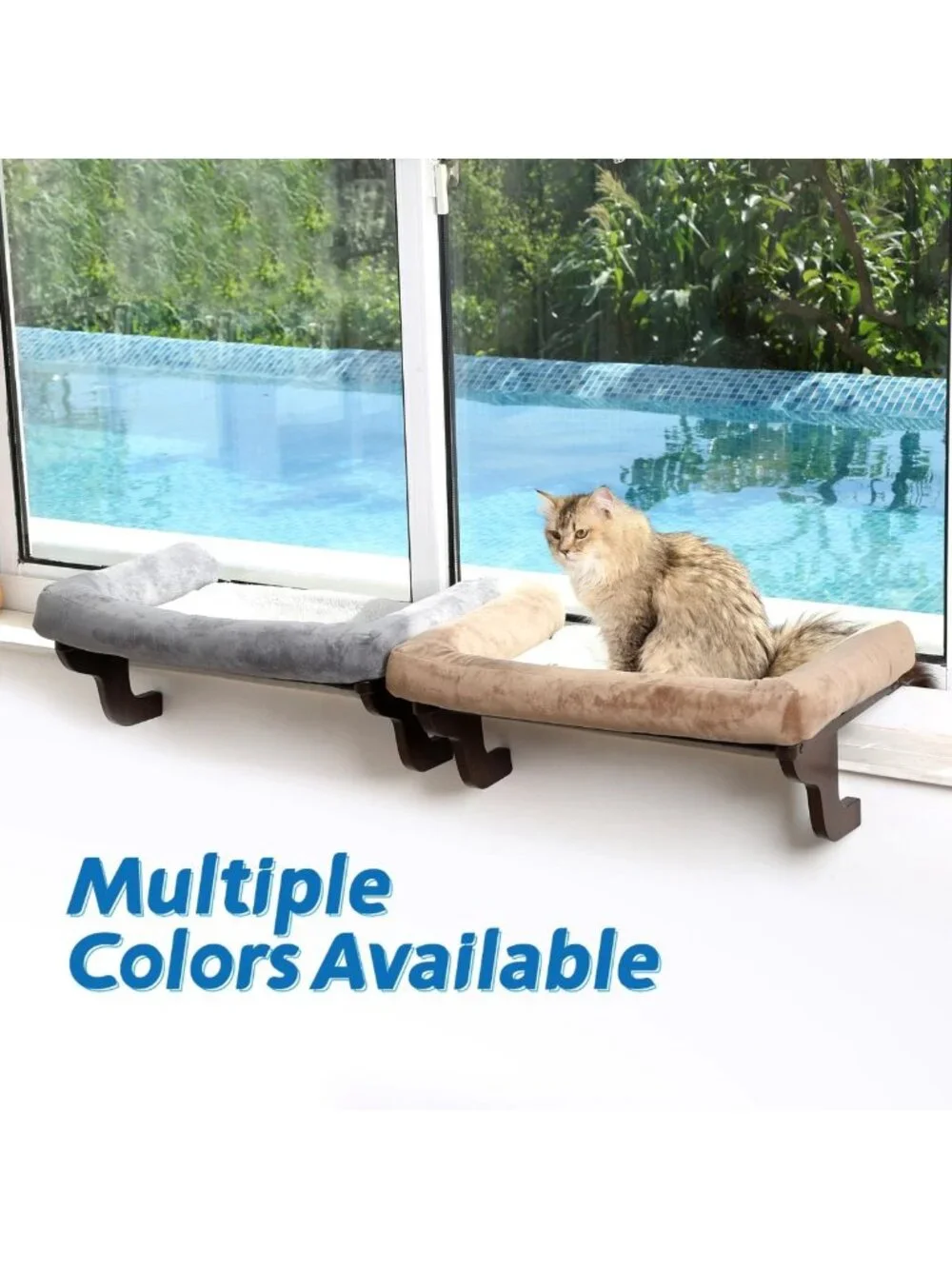 Cozy Cat Window Perch with Bolster - Orthopedic Hammock, Sturdy Metal Frame